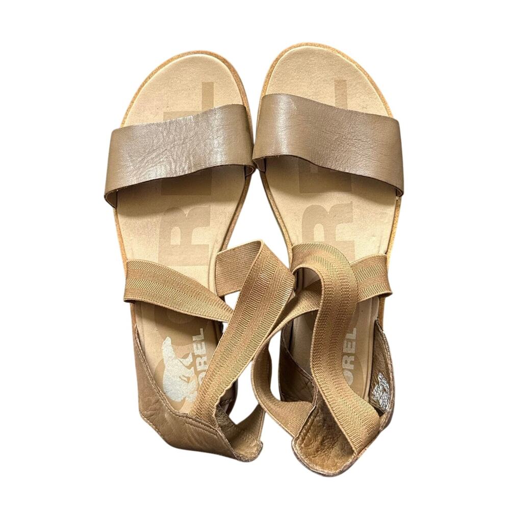 Sorel Ella II Strappy Leather Tan Sandals Size 7.5
